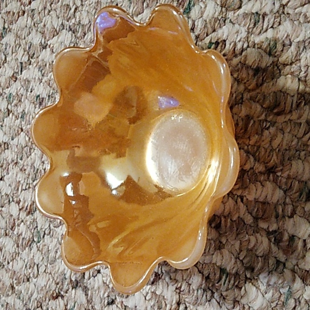 Vintage Anchor Hocking scalloped lusterware bowl